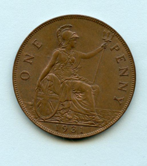 UK  1931 George V One Penny Coin
