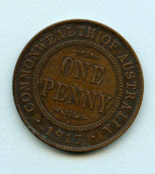 Australia  One Penny Coin  Dated 1917