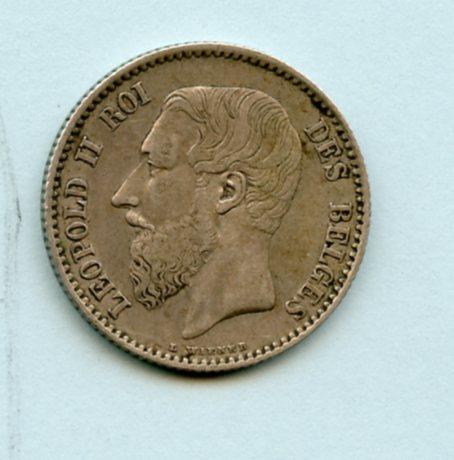 Belgium 1 Franc Dated 1867