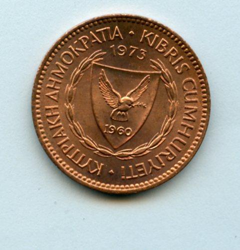 Cyprus  5 Mils Coin Dated 1973