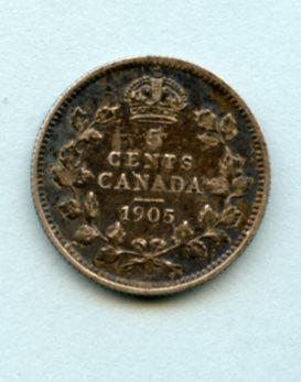 Canada  5 Cents Coin Dated 1905