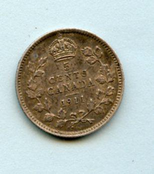 Canada  5 Cents Coin Dated 1911