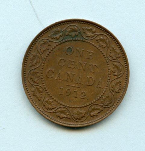 Canada One Cent Coin Dated 1912