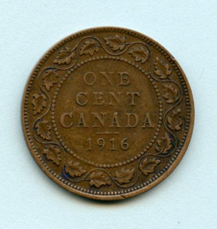 Canada One Cent Coin Dated 1916