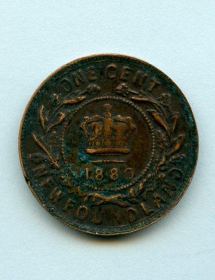 Canada  Newfoundland  One Cent  Coin Dated 1880