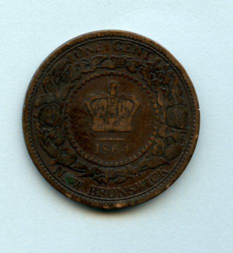 Canada New Brunswick One Cent Dated 1864