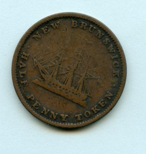 Canada New Brunswick  Halfpenny Token Dated 1843