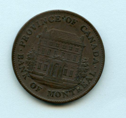 Canada Bank of Montreal 1/2 Penny Token Dated 1844