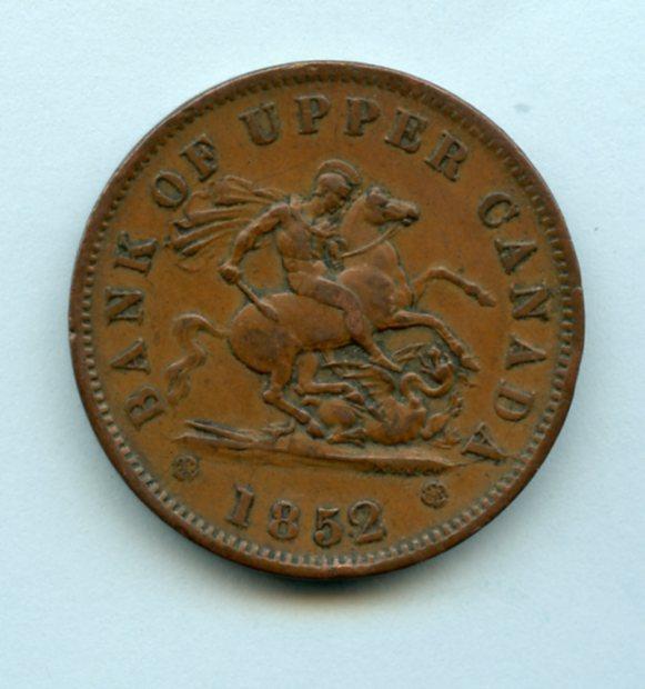 Canada Bank of Upper Canada One Penny Token Dated 1852