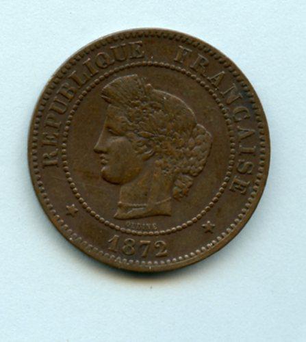 France  5 Centimes Coins Dated 1872