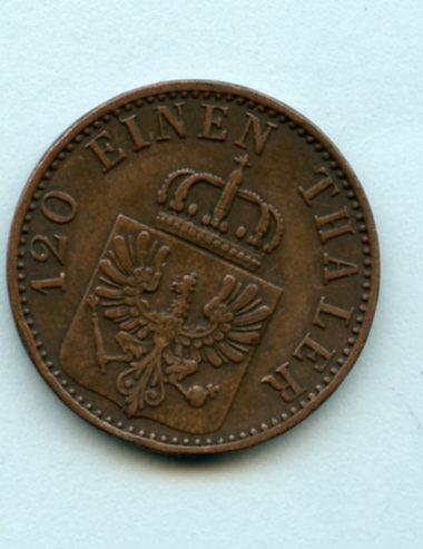German States  Prussia  3 Pfennig Dated 1870a