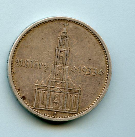 Germany - Third Reich  5 Reichsmark  Coin Dated 1934