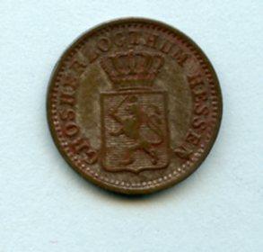 German States Hesse-Darmstadt One  Kreuzer  Dated 1856