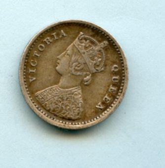 India-British  2 Annas  Coin Dated 1862