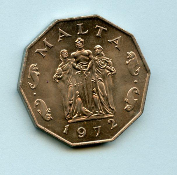 Malta  50 Cents  Coin Dated 1972