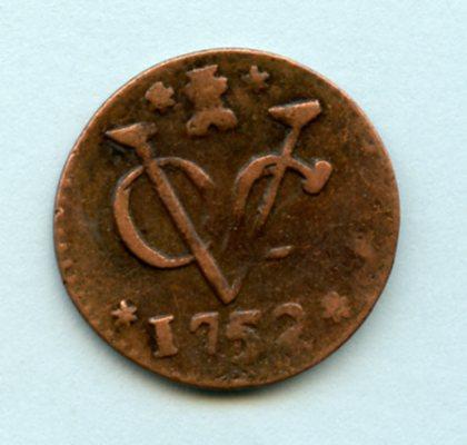 Netherlands East Indies One Duit  Dated 1752