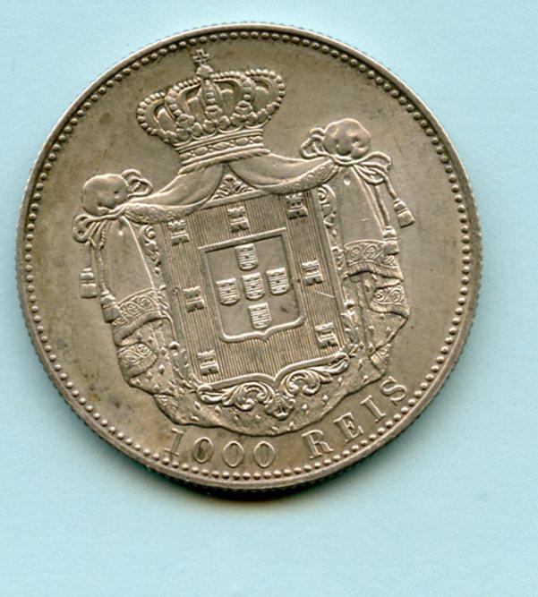 Portugal  1000 Reis  Silver Coin Dated 1899