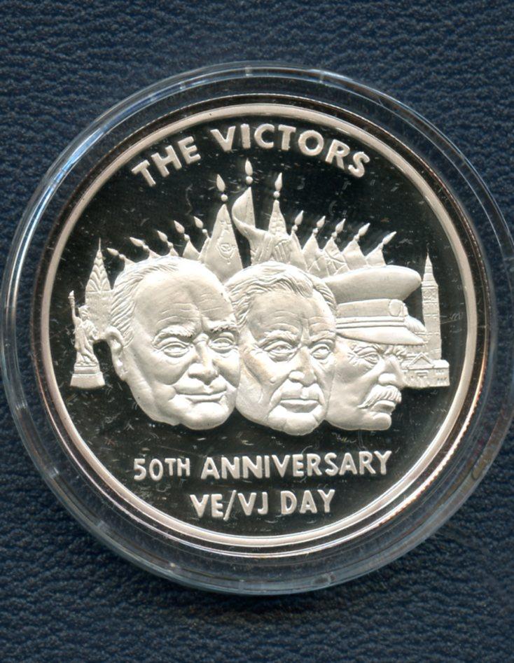 Liberty Mint Europe 50th Anniversary VE VJ Day 1945-1995 Silver Proof Medallion