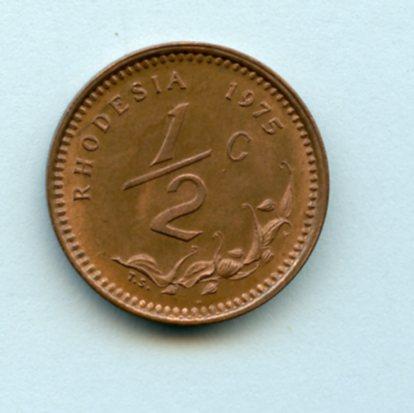 Rhodesia  Half Cent Coin Dated 1975