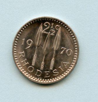 Rhodesia   Two Half Cent Coin Dated 1970