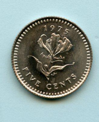 Rhodesia  5 Cents Coin Dated 1975