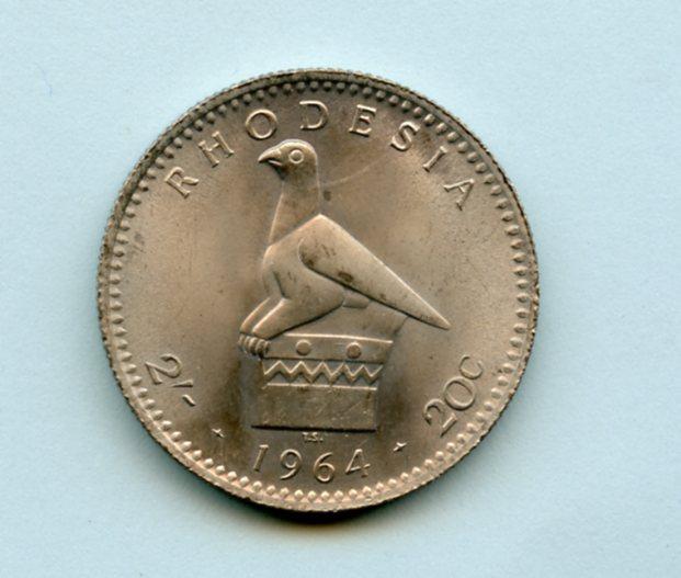 Rhodesia  2 Shillings 20 Cents Coin Dated 1964