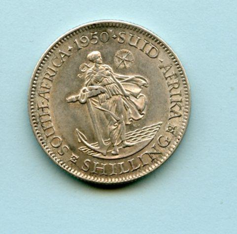 South Africa  One Shilling  Coin Dated 1950