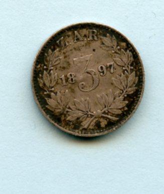 South Africa Threepence Coin Dated 1897