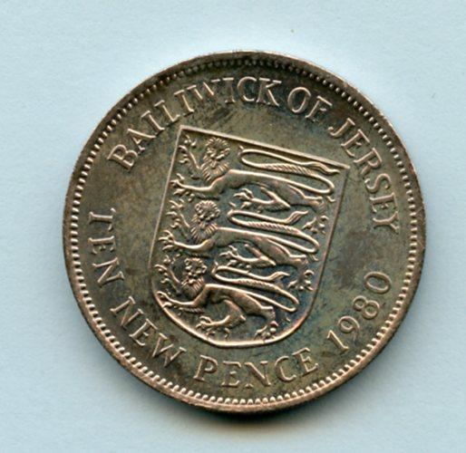 Jersey  Ten Pence Coin Dated 1980