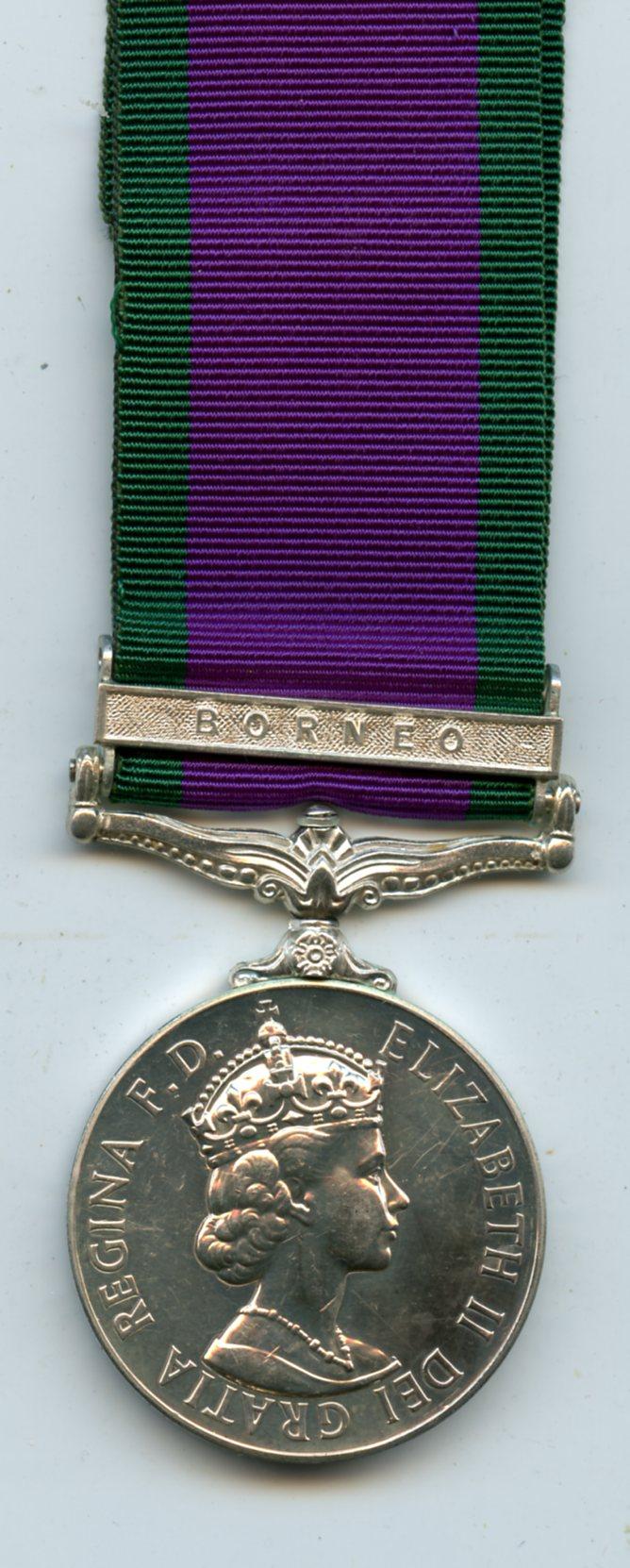 Campaign Service Medal 1962 1 Clasp Borneo To  FF RES Kendawang Bin Amit, Sarawak Police