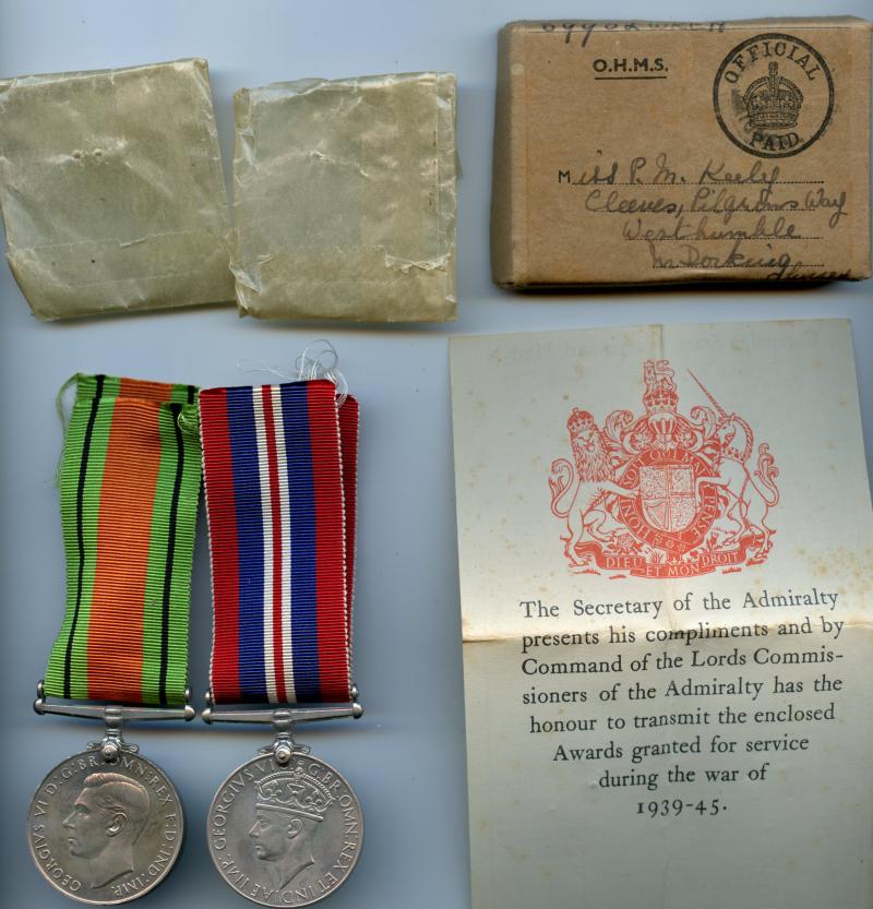 WW2 Boxed Medal Group To Wren Miss P. M. Keely of Cleeves, Pilgrams Way Westhumble Surrey