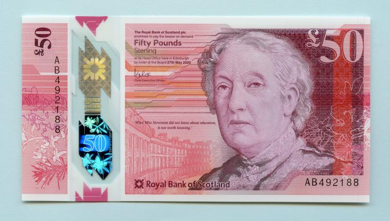 Royal Bank of Scotland  New Polymer £50 Fifty Pounds Note Dated 27th May 2020