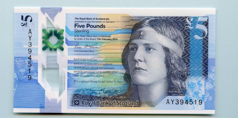 Royal Bank of Scotland £5 Five Pound Note First Polymer Note Dated 11th February 2016