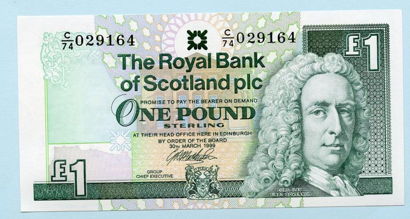 Royal Bank of Scotland  £1 One Pound Note  Dated 30th March 1999