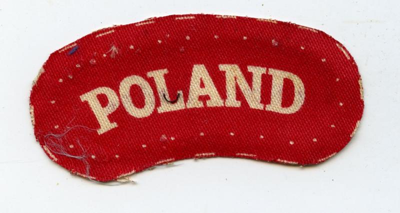WW2 Free Polish Forces (Army In Exile)  Printed Cloth POLAND Shoulder Title Badge Flash
