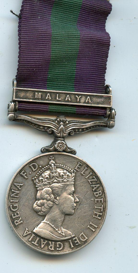 General Service Medal 1918-62 1 Clasp Malaya To Gunner T. P. A. Gordon, Royal Artillery