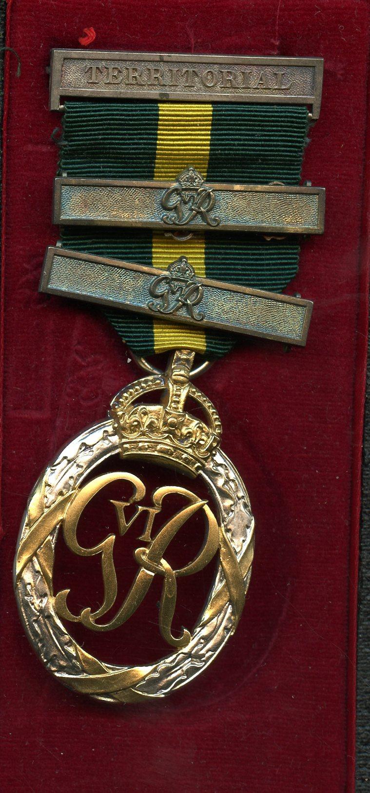 Territorial Decoration with 2 Clasps awarded to Captain R B Husband, Morrison's Academy Crieff Officers Training Corps