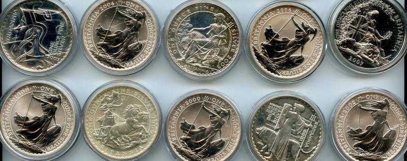Date Run of 37 Different types of Silver 1oz Britannia Coins  1998-2025