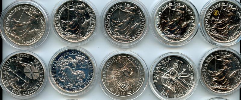 Date Run of 37 Different types of Silver 1oz Britannia Coins  1998-2025