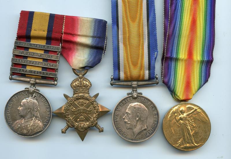 Queens South Africa Medal & 1914 Mons Trio September 1914 Prisoner of War Medal Group to Pte John Robertson Gordon Highlanders