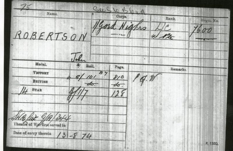Queens South Africa Medal & 1914 Mons Trio September 1914 Prisoner of War Medal Group to Pte John Robertson Gordon Highlanders