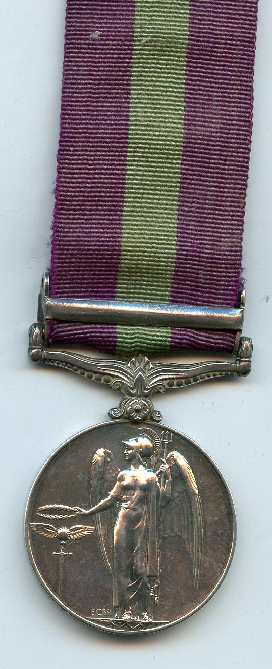 General Service Medal Palestine To Fusilier H Osborne, Royal Fusiliers