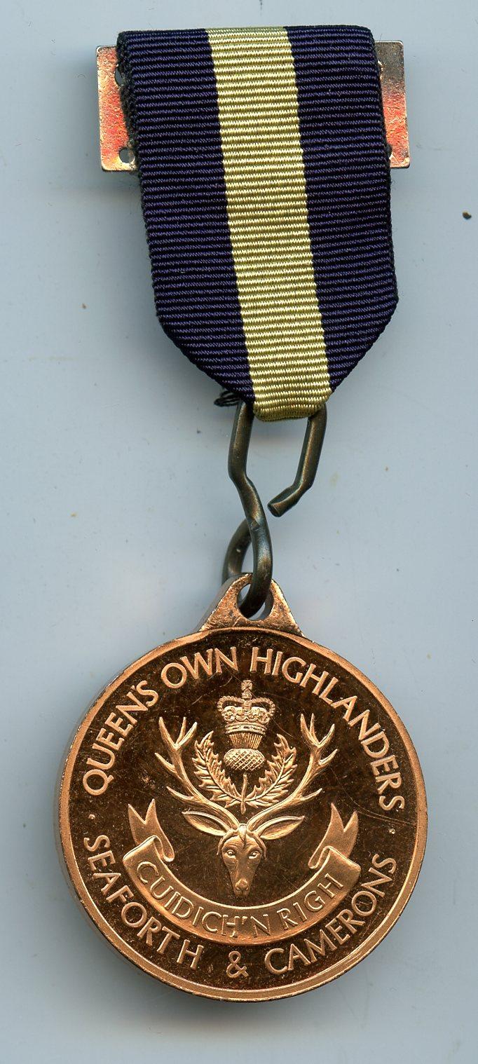 Queens Own Highlanders Seaforths and Camerons Regimental Medal