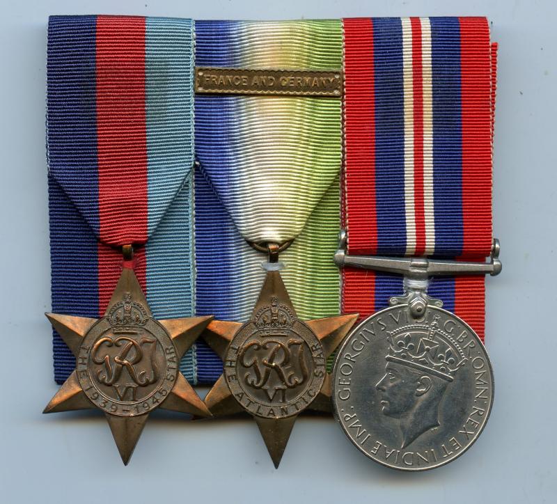 WW2  Atlantic Star with France & Germany Clasp; Medal Group