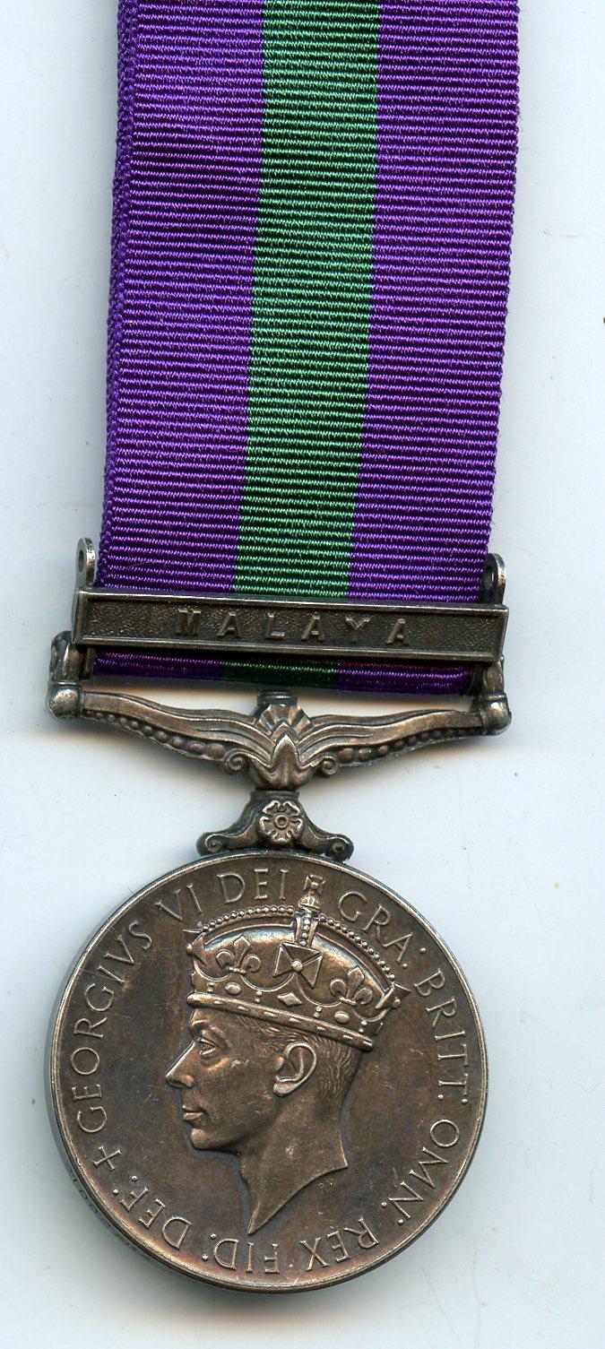 General Service Medal 1918-62 1 Clasp Malaya To Gunner J Lacey, Royal Artillery