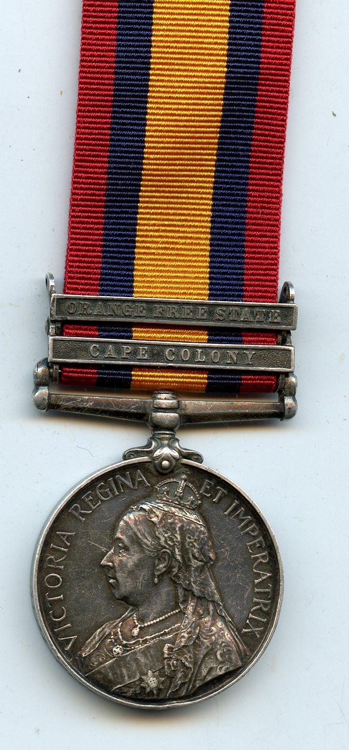 Queens South Africa Medal 1899-1902 2 Clasps To Pte H Morton, 17th Lancers