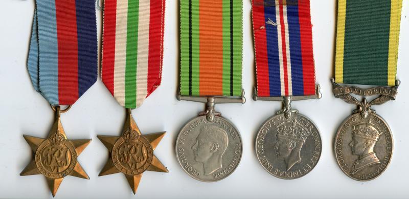 WW2 Territorial Medal Group to Pte David Gordon Morris, Somerset Light Infrantry ( From Banbridge County Down)