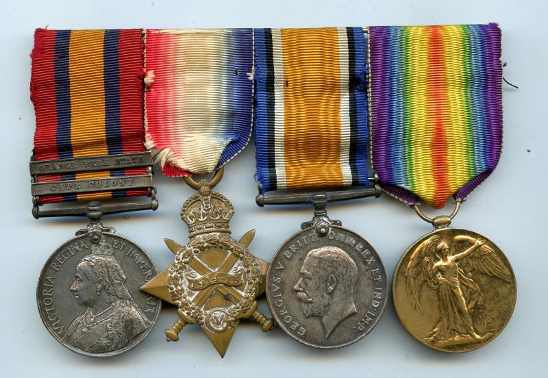 Queens South Africa Medal & WW1 1914-15 Trio To Pte - Lieut George Lewis Strachan, 3rd (Gloucestershire) Company of the 1st Battalion, Imperial Yeomanry, & West African Frontier Force