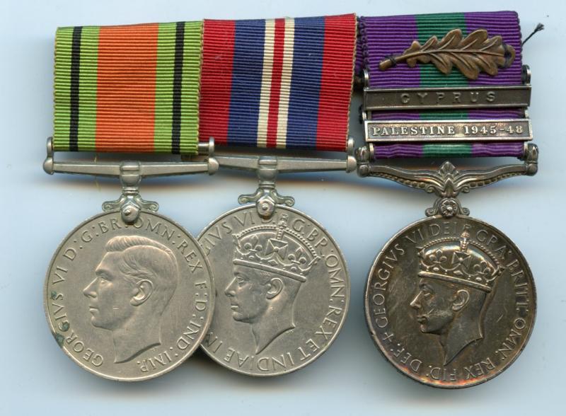 Palestine Mentioned in Despatches (MID) Medal group to Cpl R D J Beesley, Oxfordshire And Buckinghamshire Light Infantry