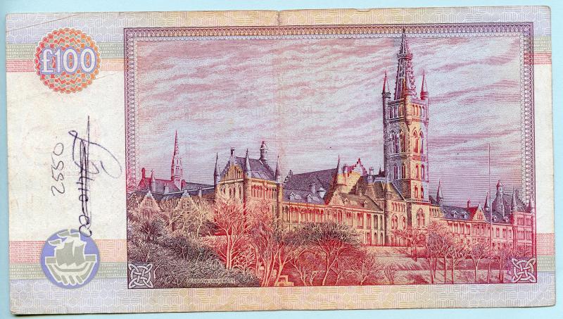 The Clydesdale Bank £100 One Hundred Pounds Banknote Glasgow university Commemorative 1451-2001 Dated 6th January 2001